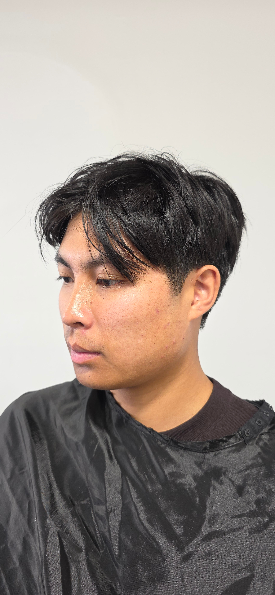 Center-part style — Styled cut haircut at Subtraction Barbershop, Mission District SF