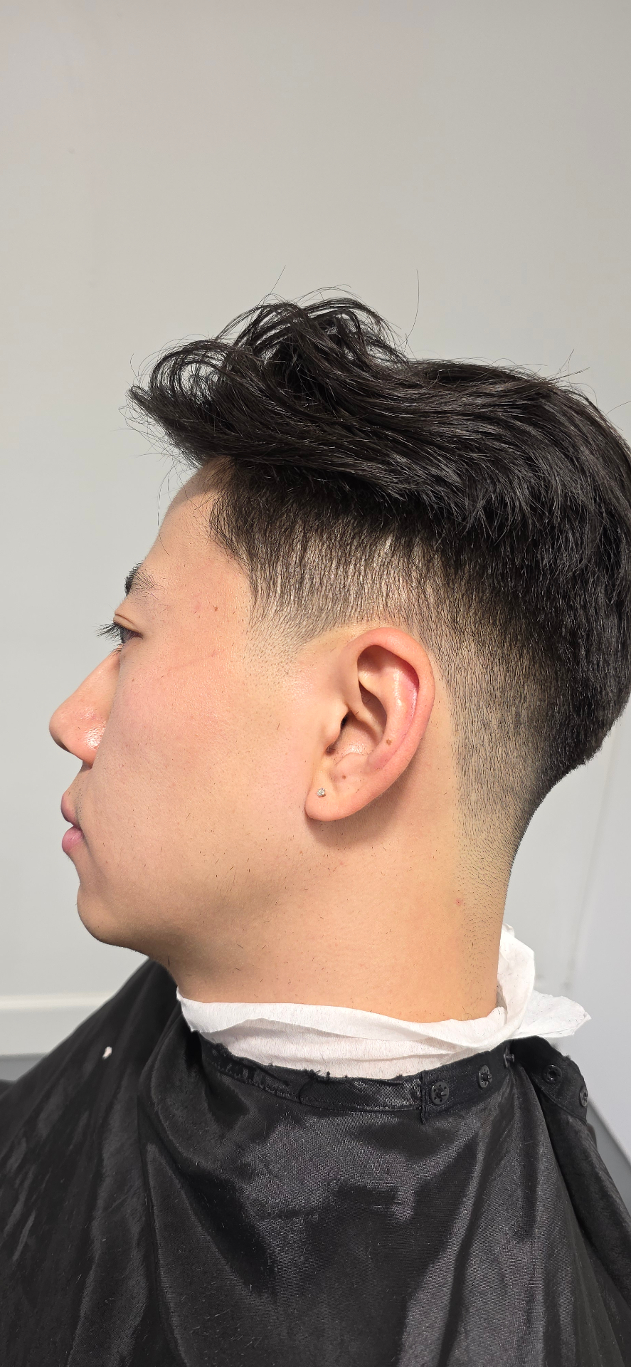 Drop fade — Styled cut haircut at Subtraction Barbershop, Mission District SF